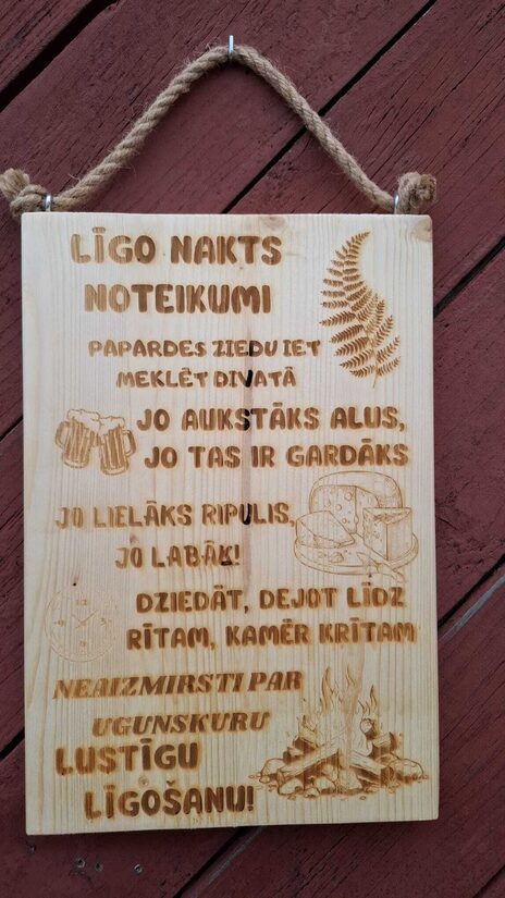 Plāksne "Līgo nakts noteikumi"